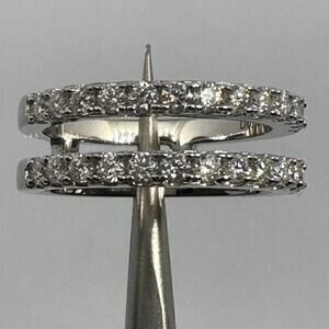 Moissanite Diamond Wedding Ring Enhancer Double Row Band Brilliant GRA Size 6